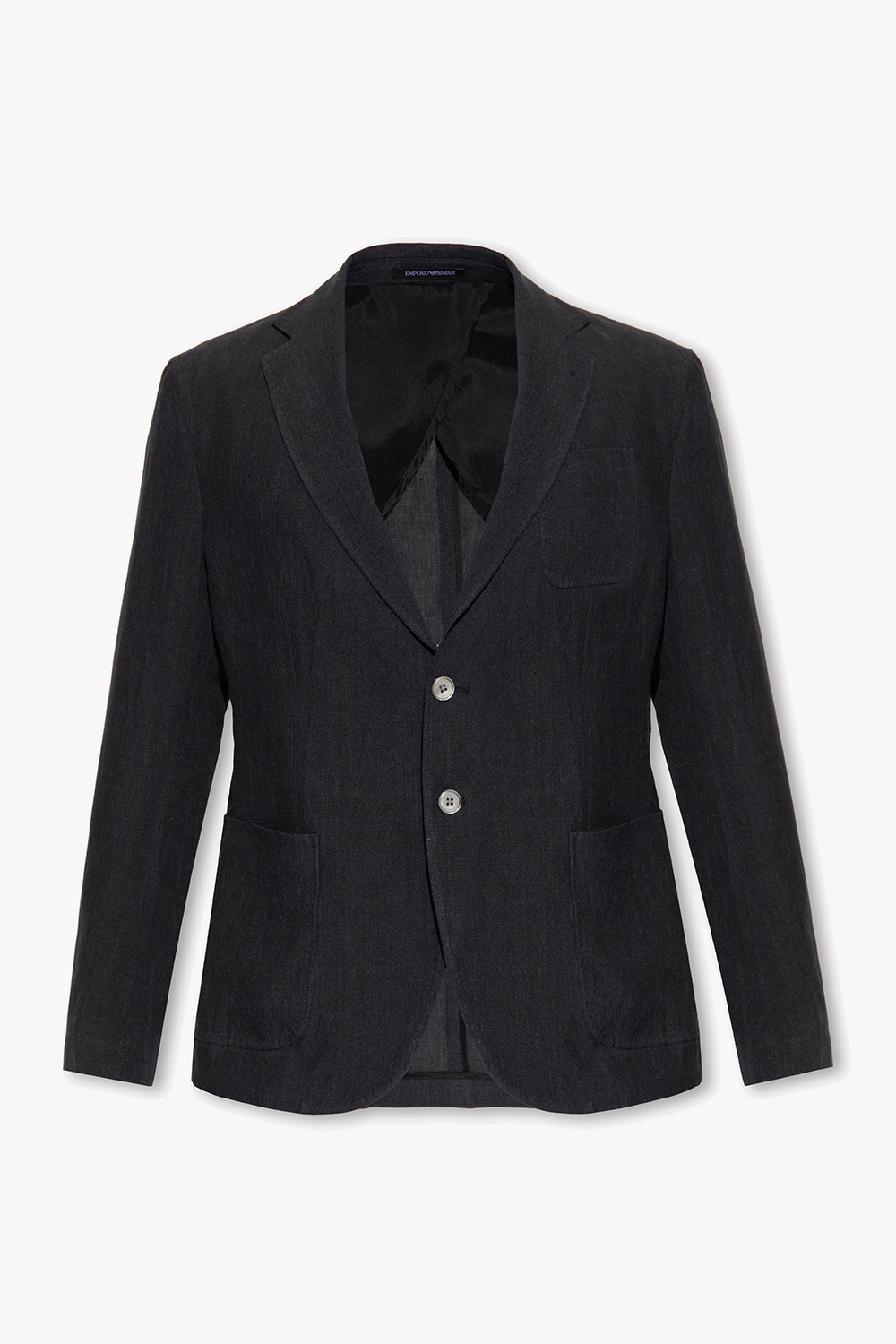 ジャケット・アウター EMPORIO ARMANI LINEN ZIP-UP JACKET Vintage Emporio Armani Men's Jacket, Sz Large, Black Linen